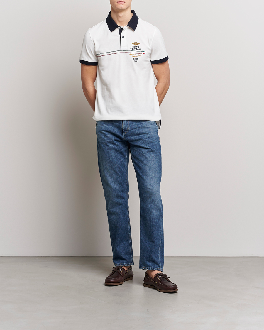 Herren | Poloshirts | Aeronautica Militare | Contrast Collar Polo Off White