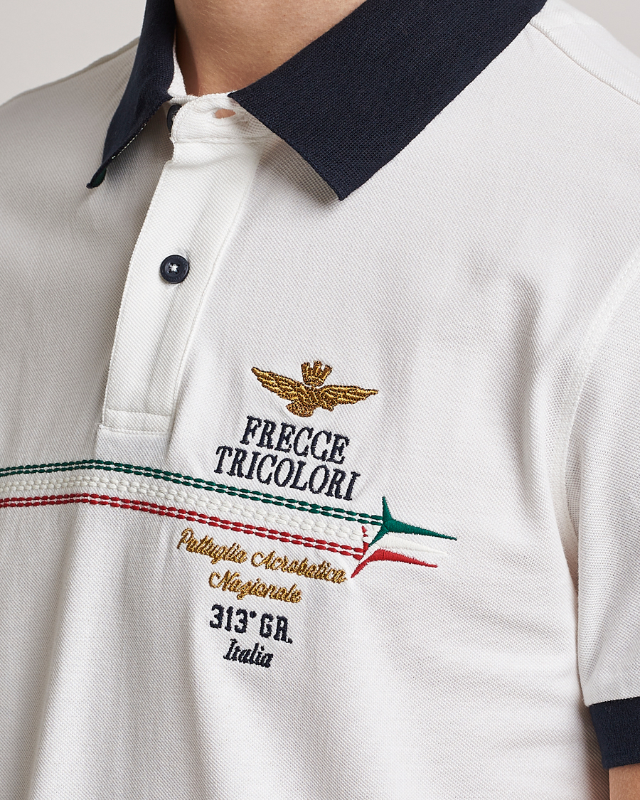 Herren | Poloshirts | Aeronautica Militare | Contrast Collar Polo Off White