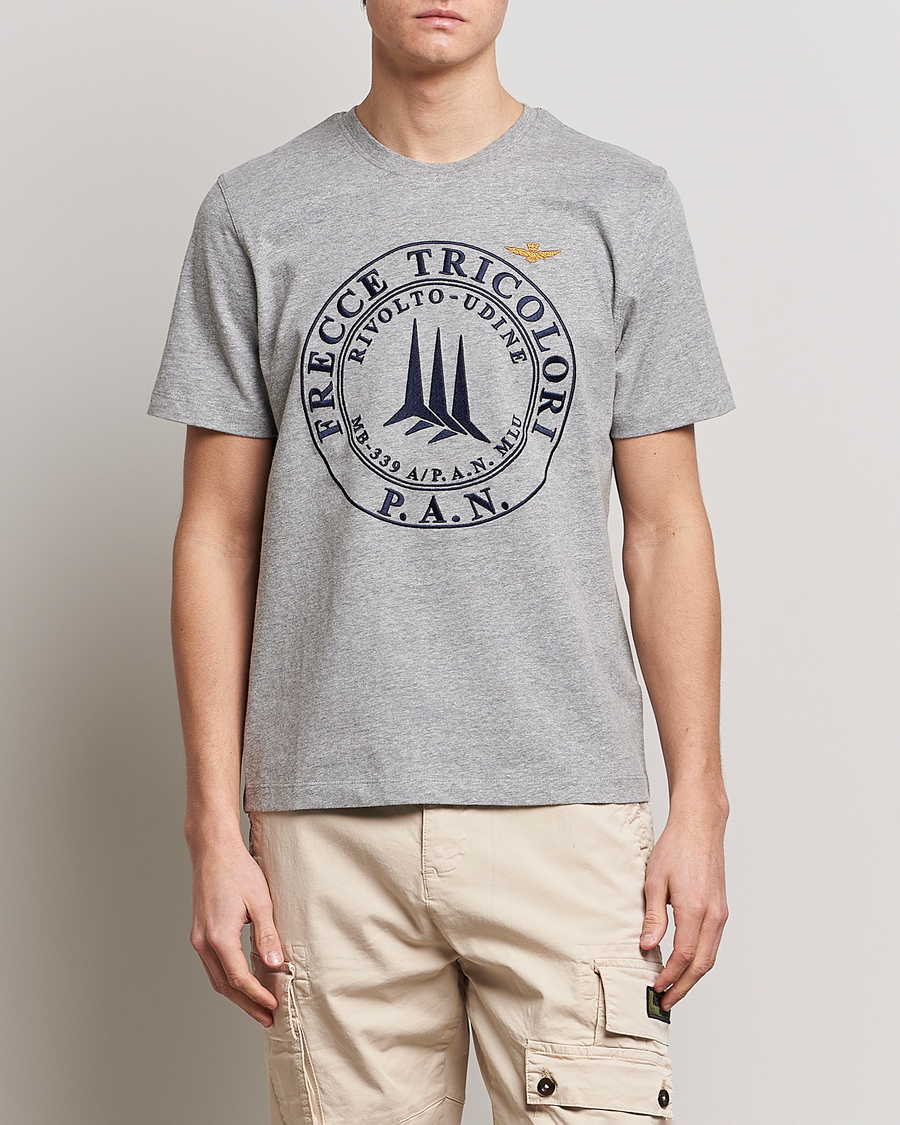 Herren | T-Shirts | Aeronautica Militare | Tricolor T-Shirt Melange Grey