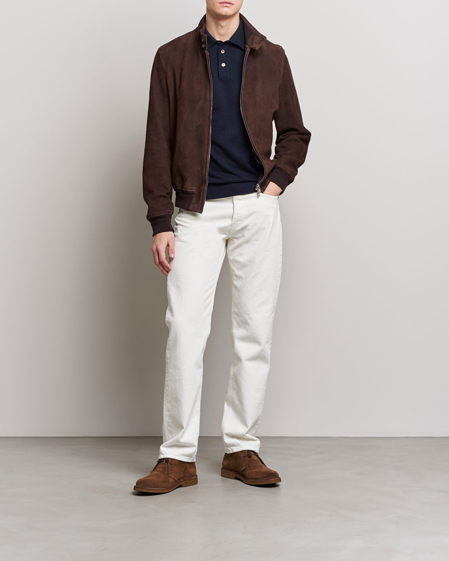 Herren | Jacken | Valstar | Suede Zip Blouson Dark Brown