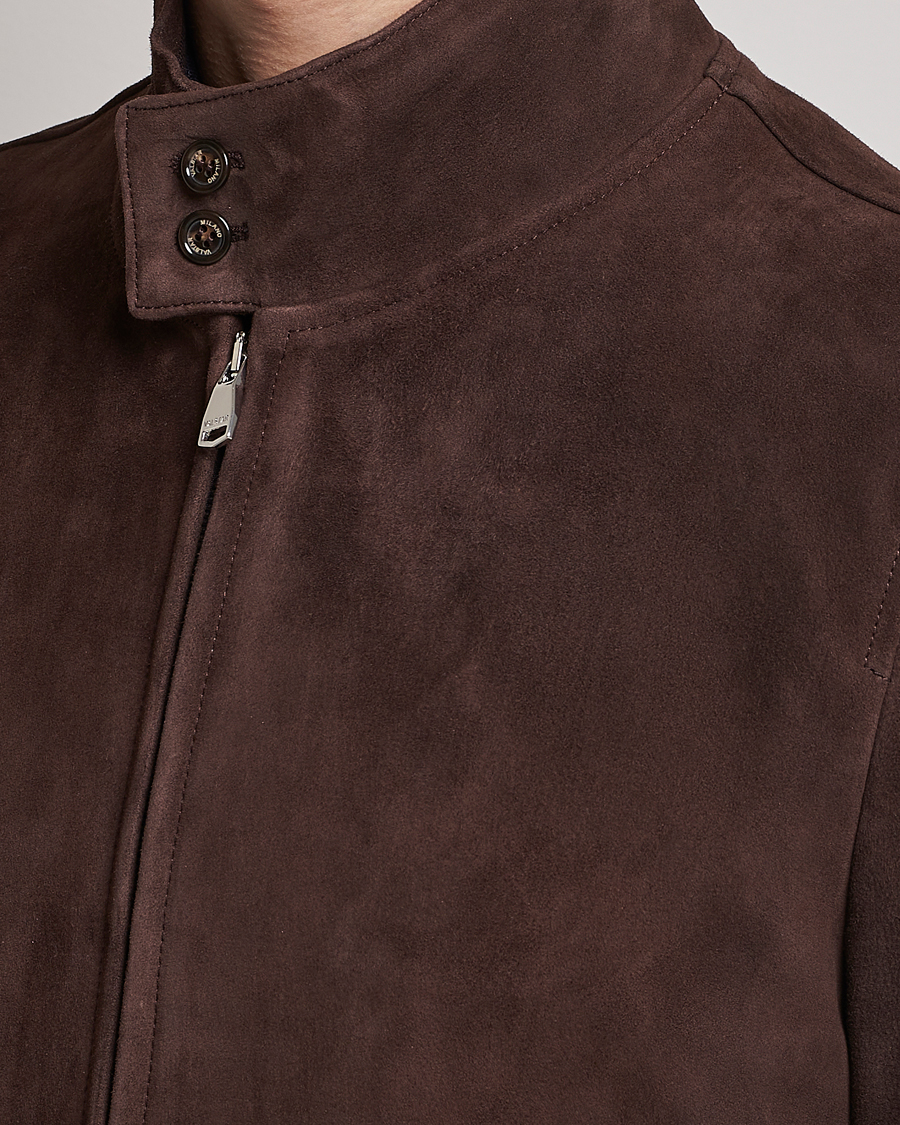 Herren | Jacken | Valstar | Suede Zip Blouson Dark Brown