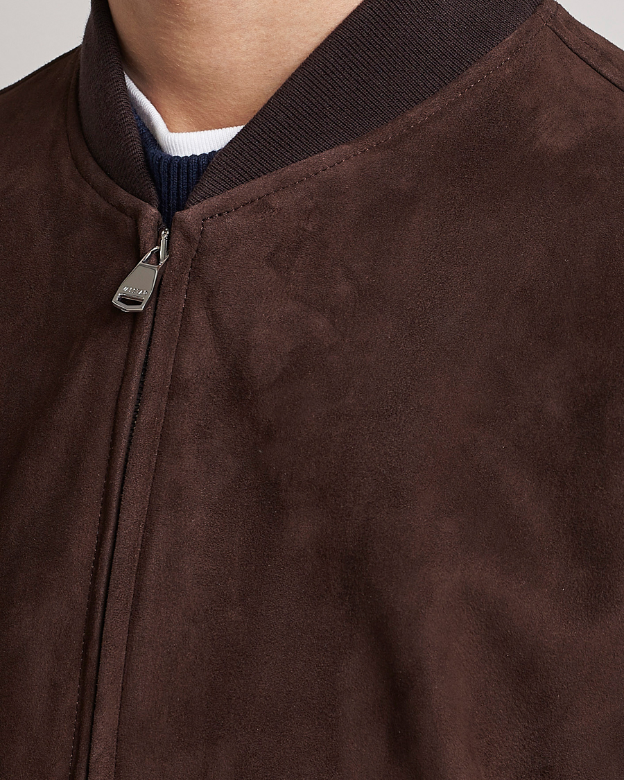 Herren | Jacken | Valstar | Suede Bomber Jacket Dark Brown
