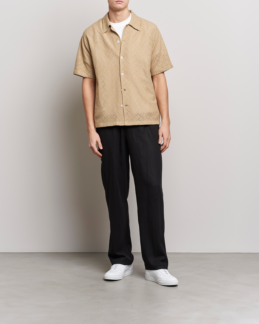 Herren | Hemden | Sunflower | Spacey Herringbone Camp Shirt Khaki