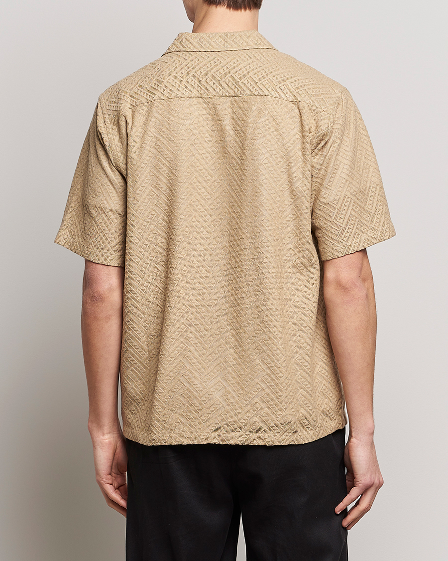 Herren | Hemden | Sunflower | Spacey Herringbone Camp Shirt Khaki