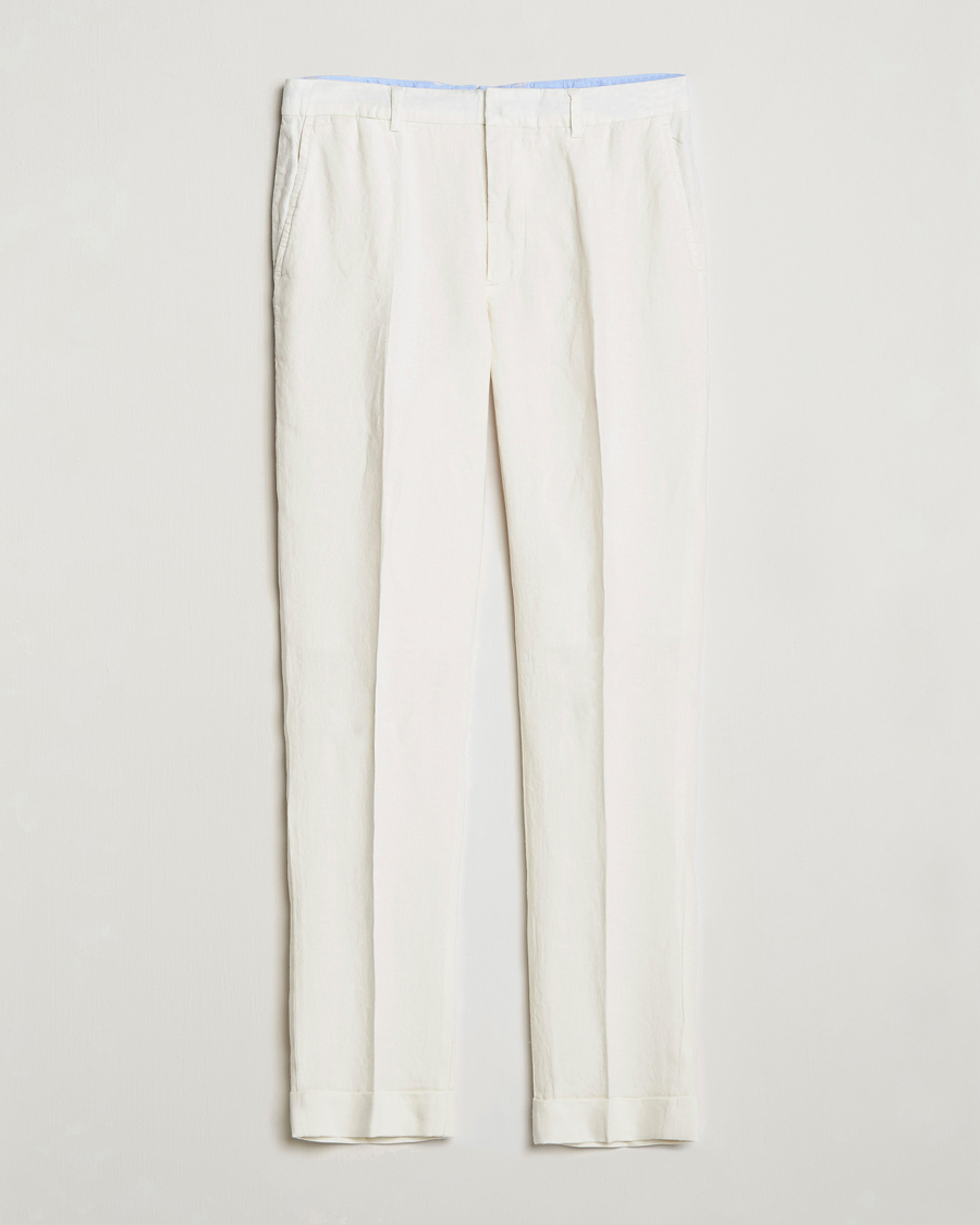 Herren | Hosen | Polo Ralph Lauren | Linen Pleated Trousers Cream