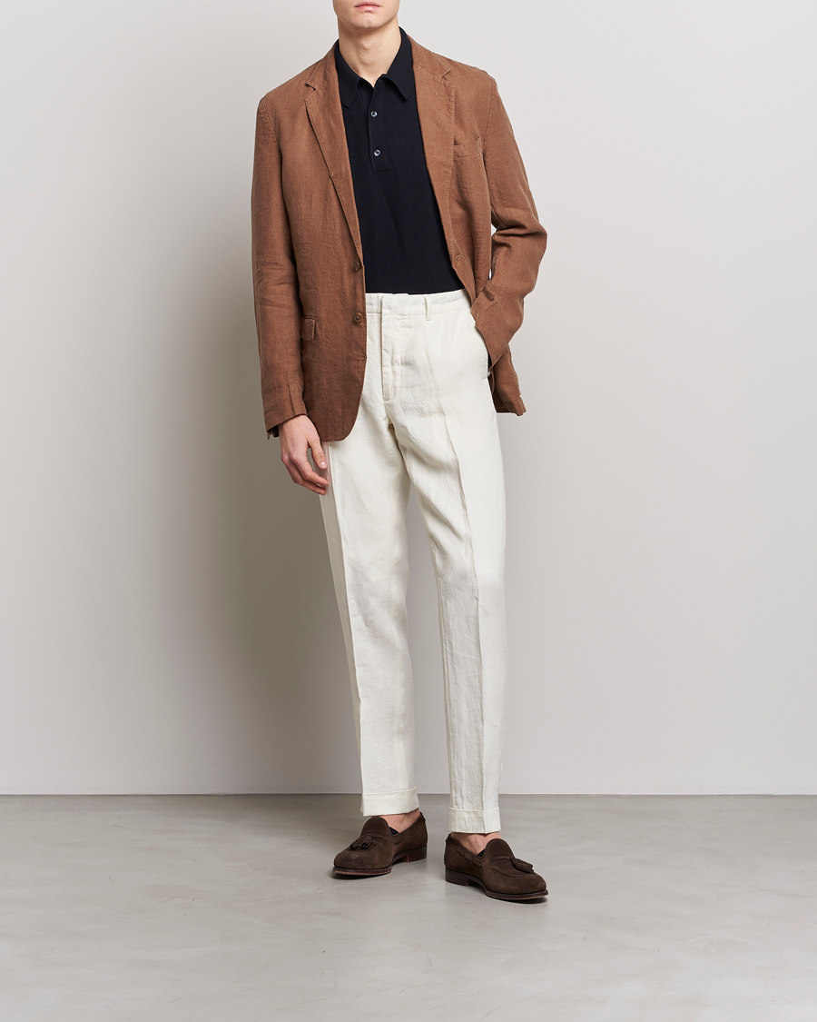 Herren | Hosen | Polo Ralph Lauren | Linen Pleated Trousers Cream