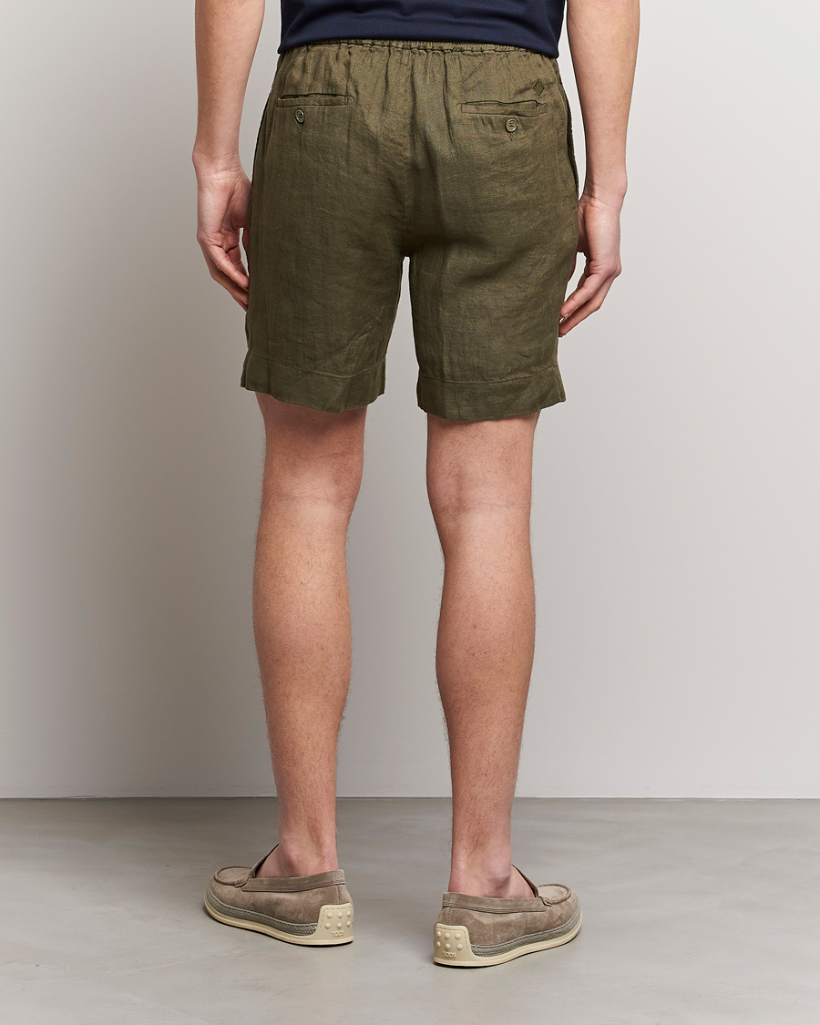Herren | Shorts | Ralph Lauren Purple Label | Rumpled Linen Shorts Olive