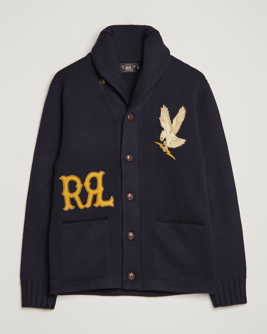 Herren | Pullover | RRL | Eagle Patch Shawl Cardigan Navy