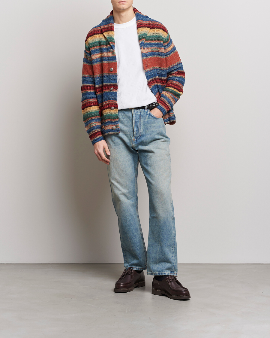 Herren | Pullover | RRL | Wool/Linen Blend Shawl Cardigan Red Multi