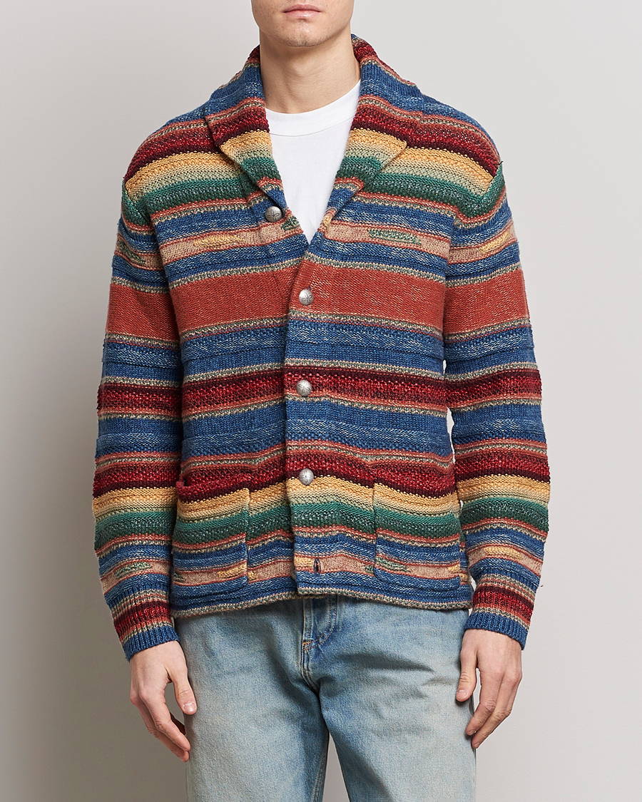 Herren | Pullover | RRL | Wool/Linen Blend Shawl Cardigan Red Multi
