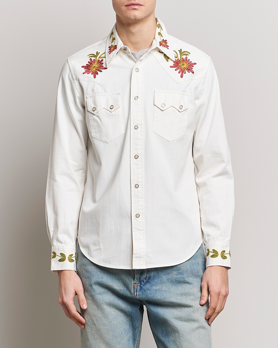 Herren | Hemden | RRL | Sawtooth Western Embroidered Shirt White Wash