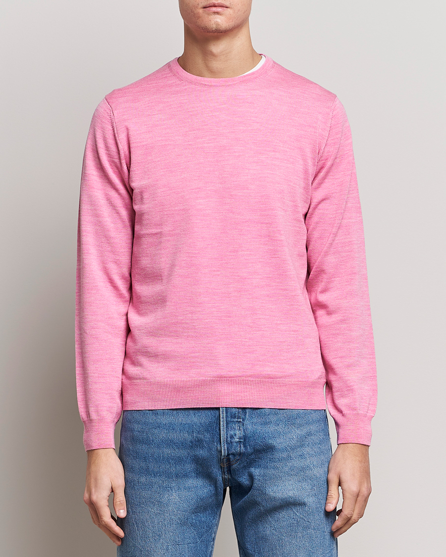 Herren | Pullover | Stenströms | Merino Crew Neck Pink