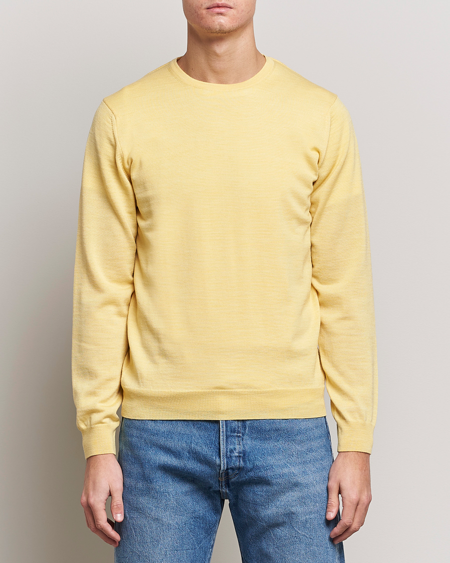 Herren | Pullover | Stenströms | Merino Crew Neck Yellow