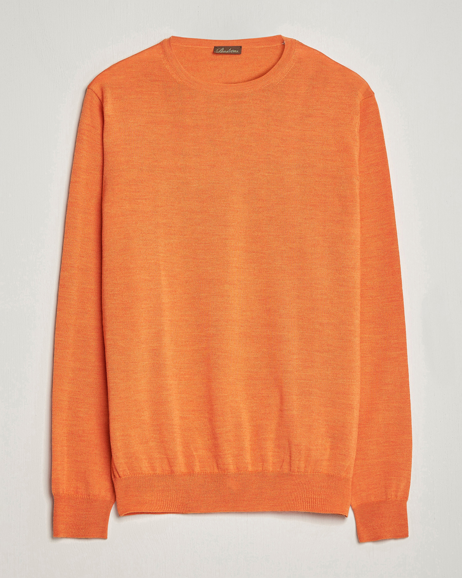 Herren | Pullover | Stenströms | Merino Crew Neck Orange
