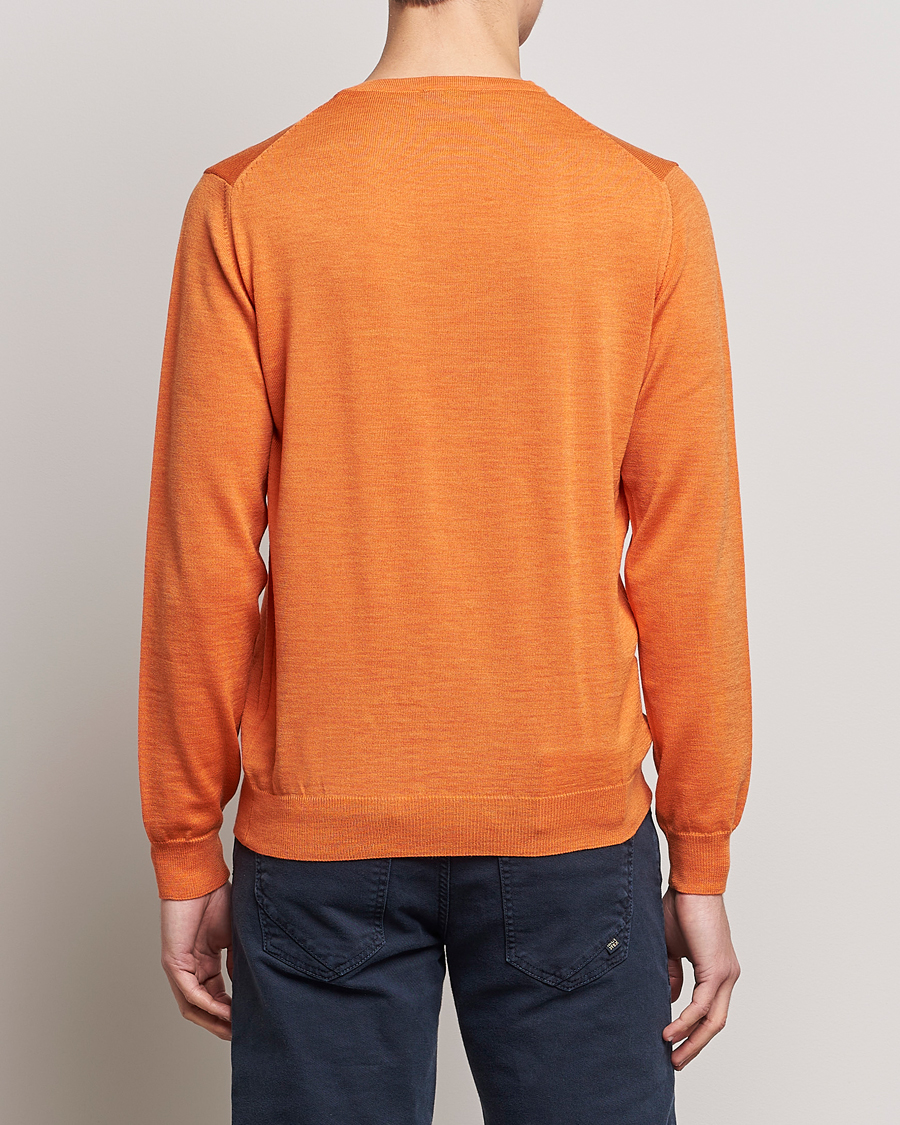 Herren | Pullover | Stenströms | Merino Crew Neck Orange