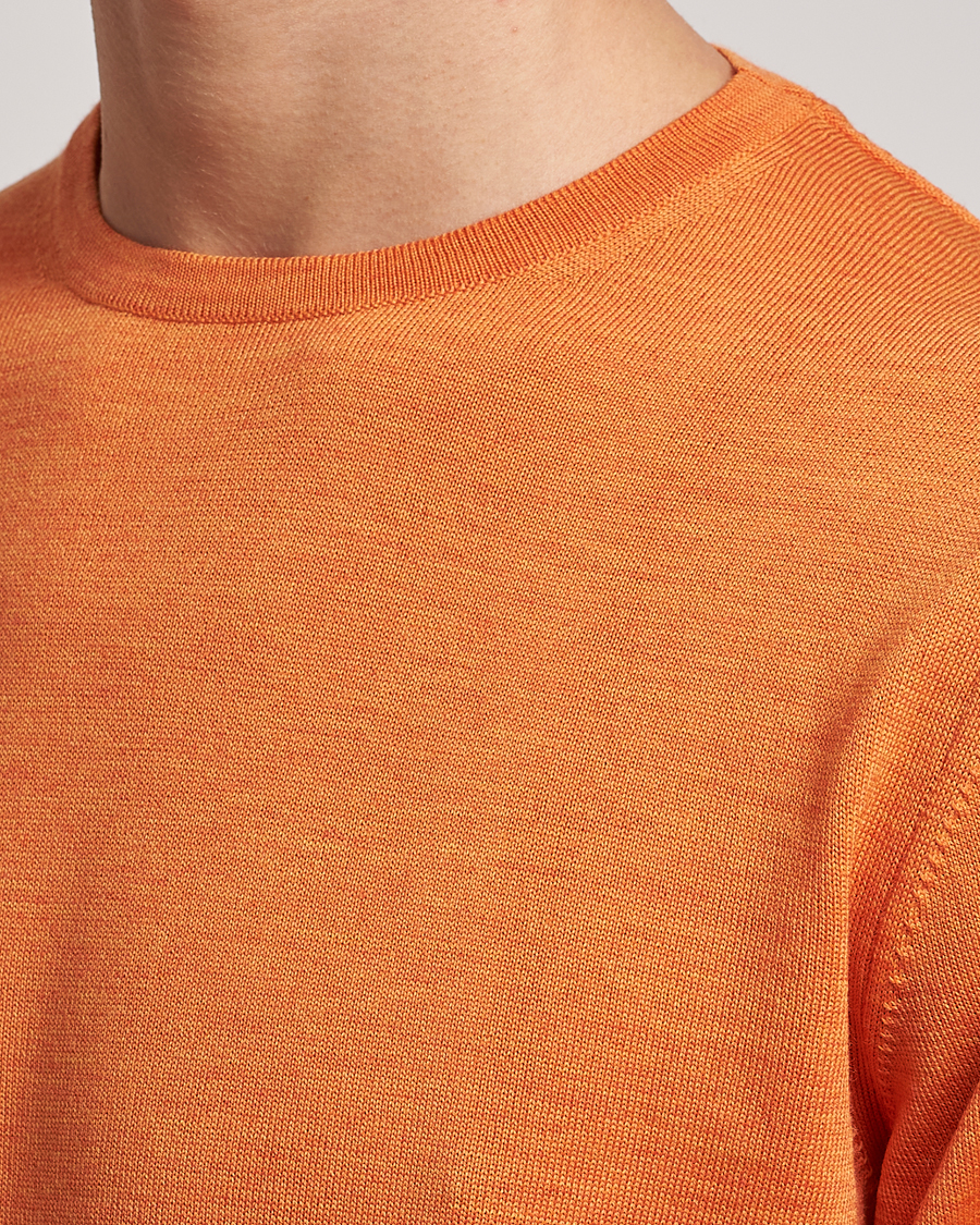 Herren | Pullover | Stenströms | Merino Crew Neck Orange