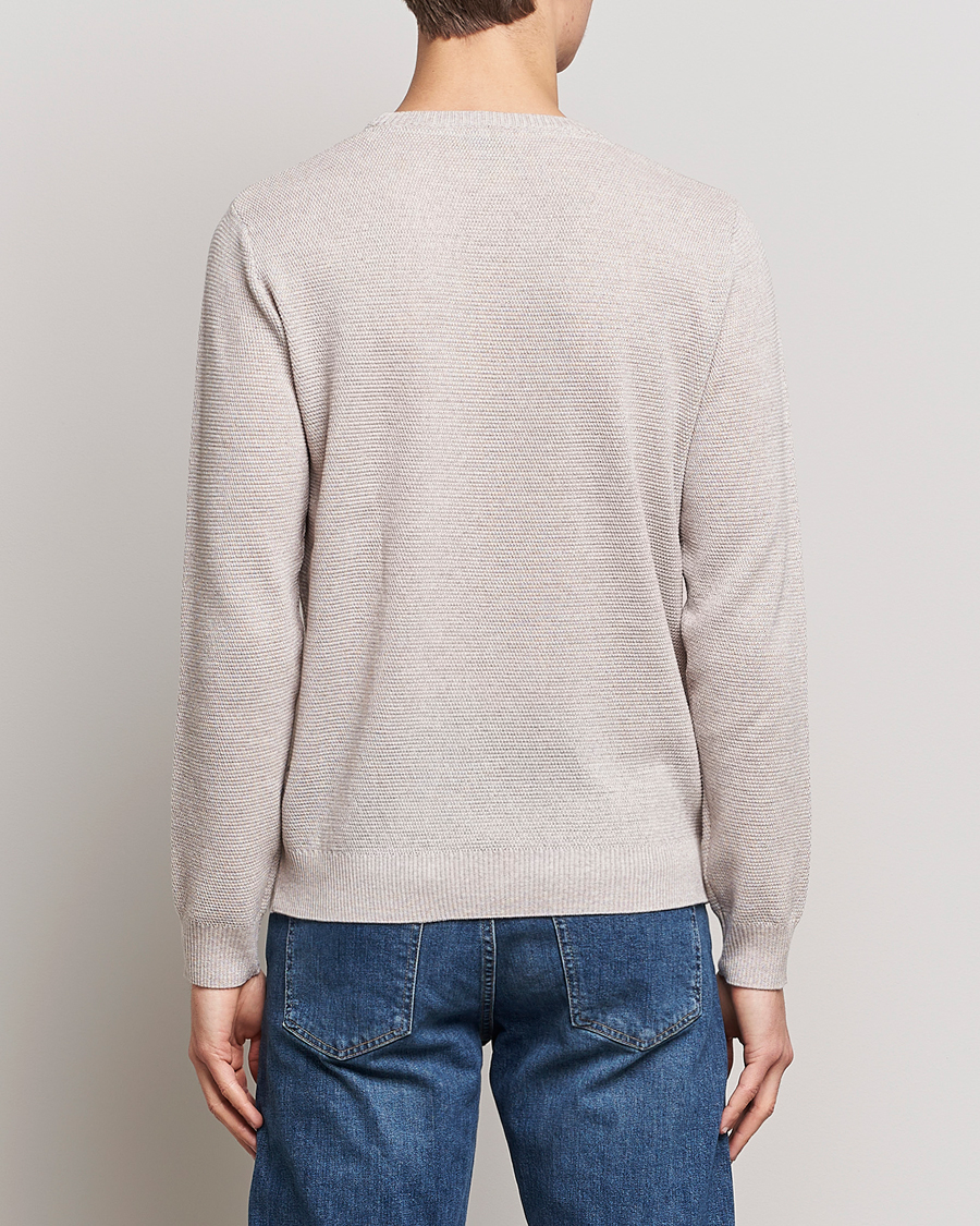 Herren | Pullover | Stenströms | Textured Merino Crew Neck Beige