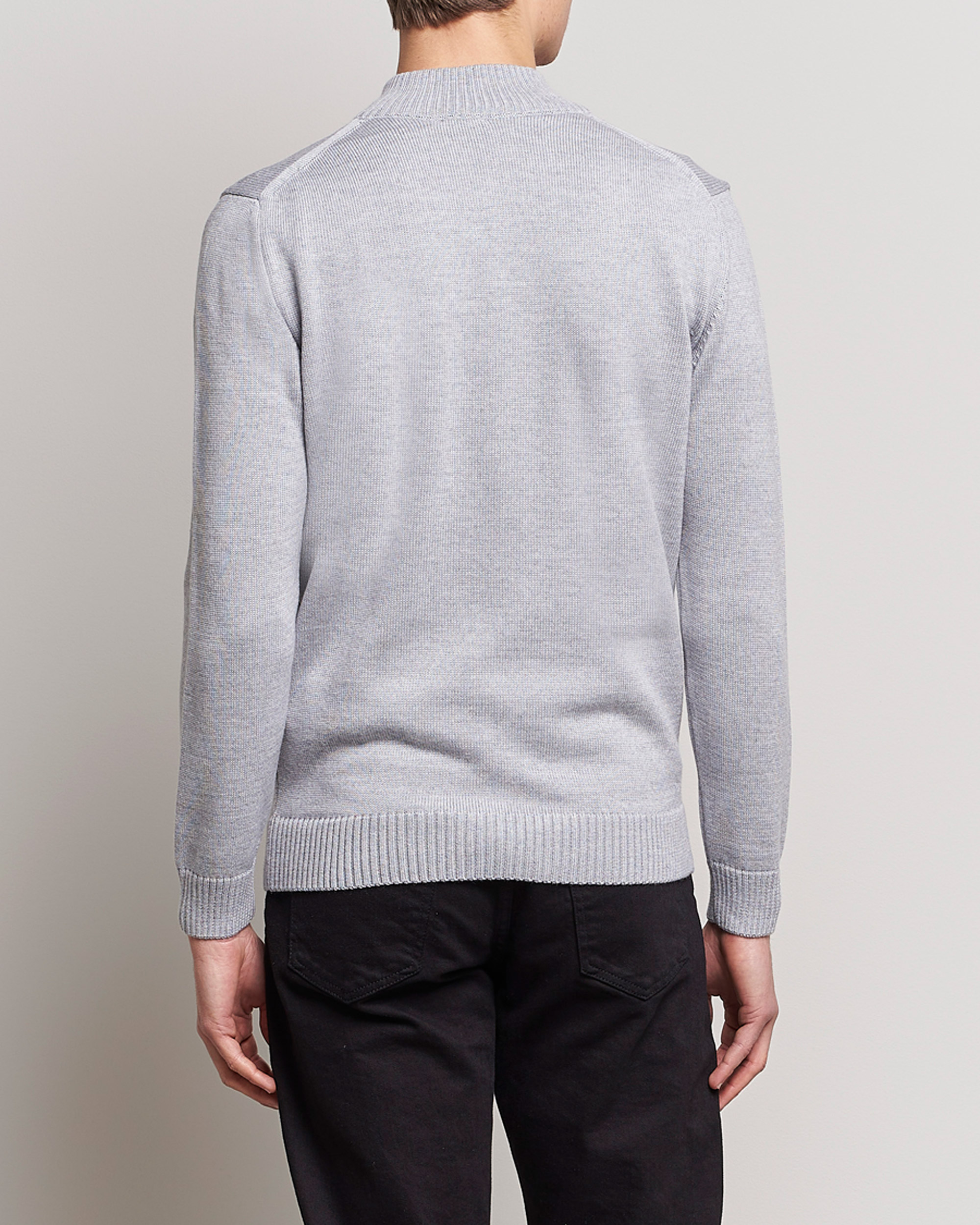 Herren | Pullover | Stenströms | Chunky Merino Full Zip Light Grey