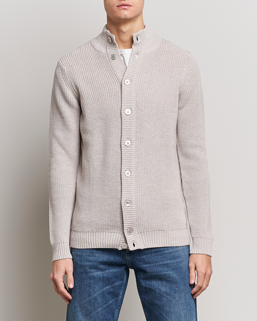Herren | Pullover | Stenströms | Heavy Merino Cardigan Beige