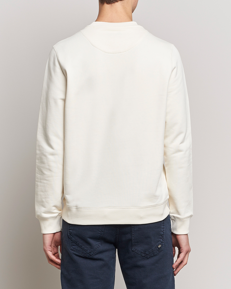 Herren | Pullover | Stenströms | Cotton Collage Crew Neck White