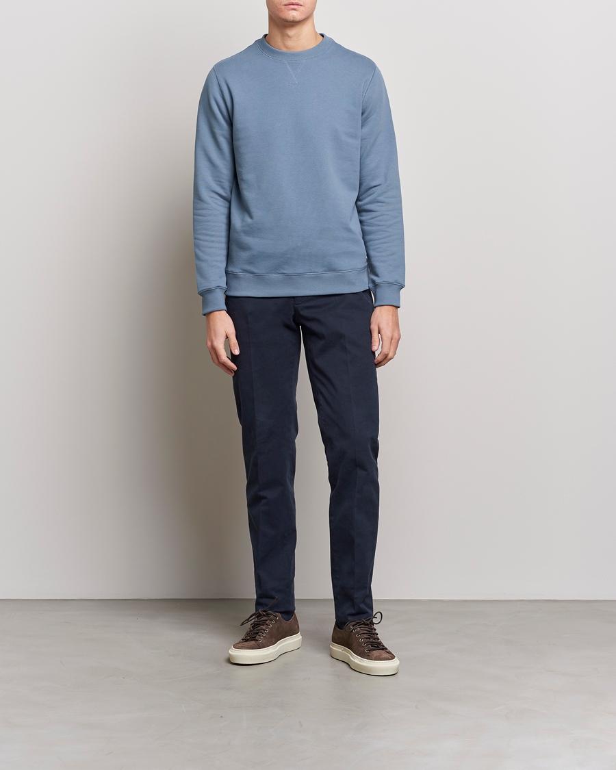 Herren | Pullover | Stenströms | Cotton Collage Crew Neck Blue