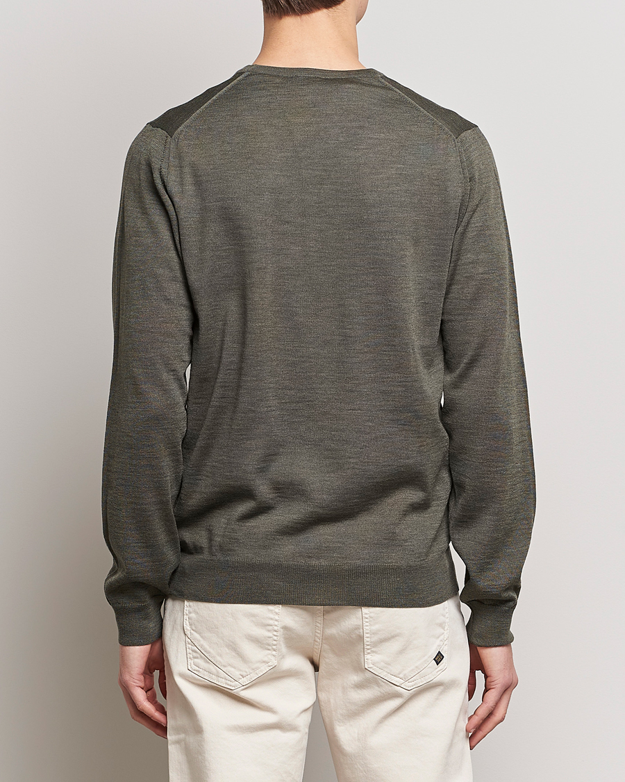 Herren | Pullover | Stenströms | Merino Zegna Knitted Cardigan Dark Green