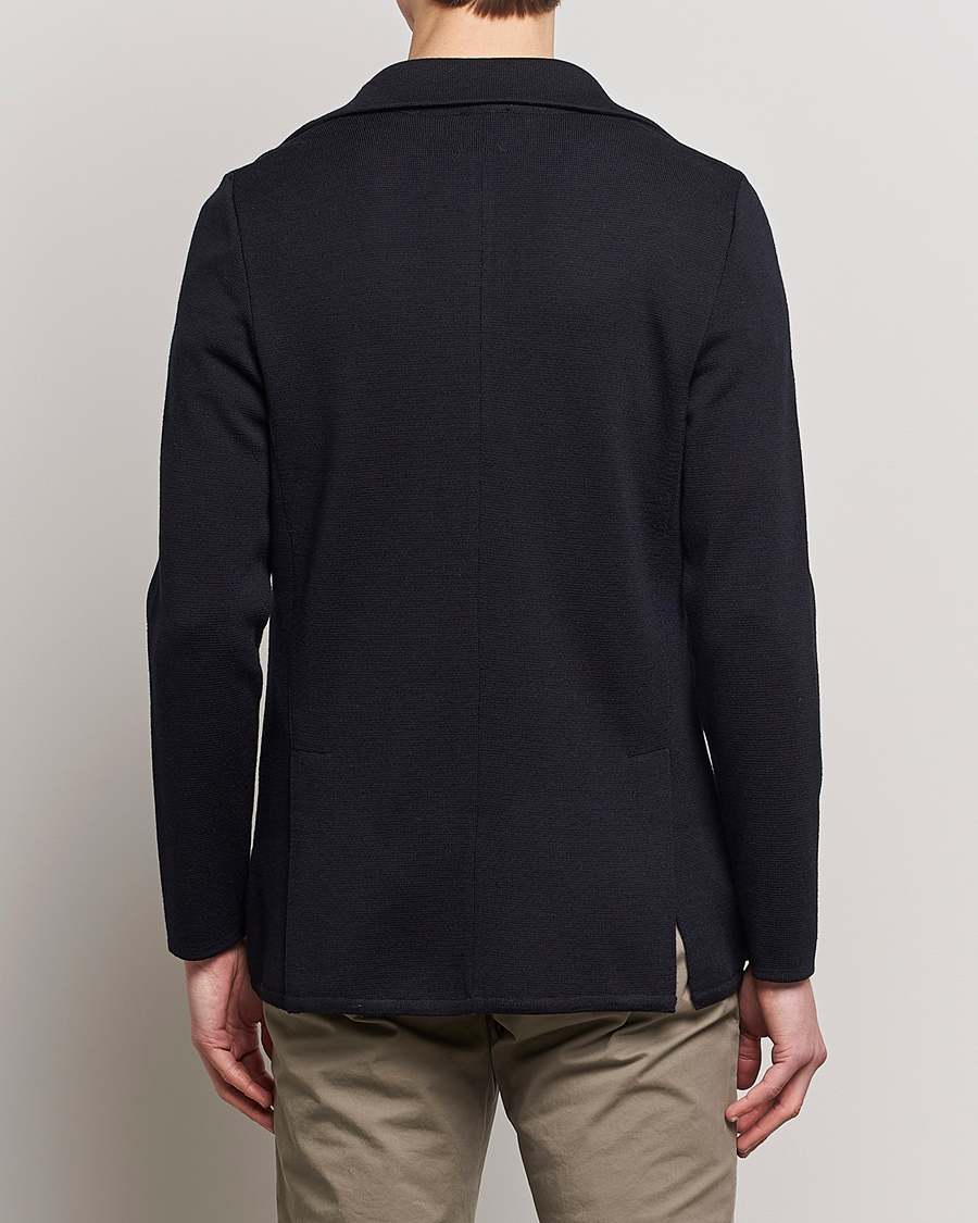 Herren | Sakkos | Stenströms | Milano Knitted Merino Blazer Navy