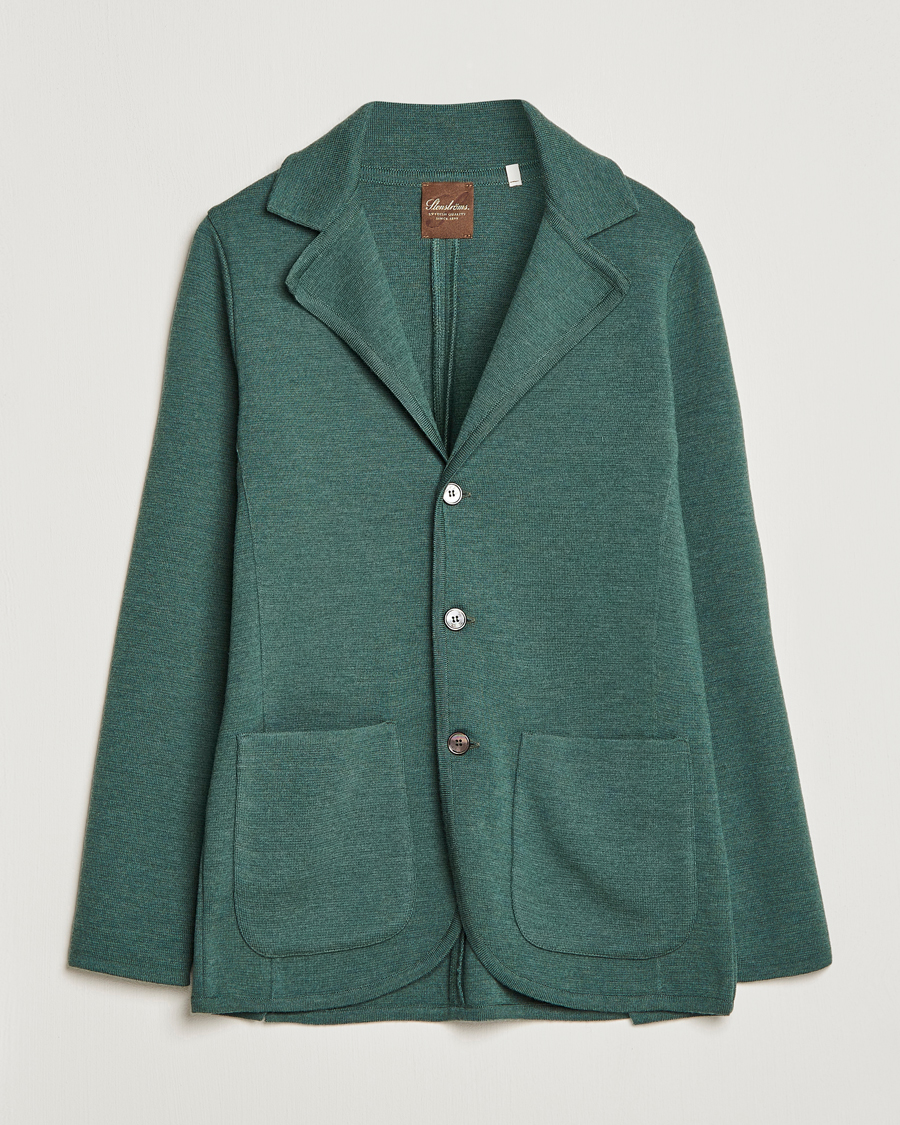 Herren | Sakkos | Stenströms | Knitted Merino Blazer Green