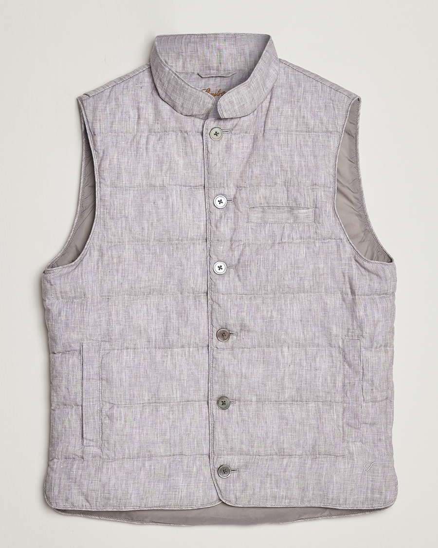 Herren | Westen | Stenströms | Padded Linen Vest Grey