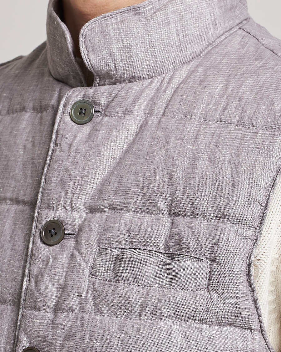 Herren | Westen | Stenströms | Padded Linen Vest Grey