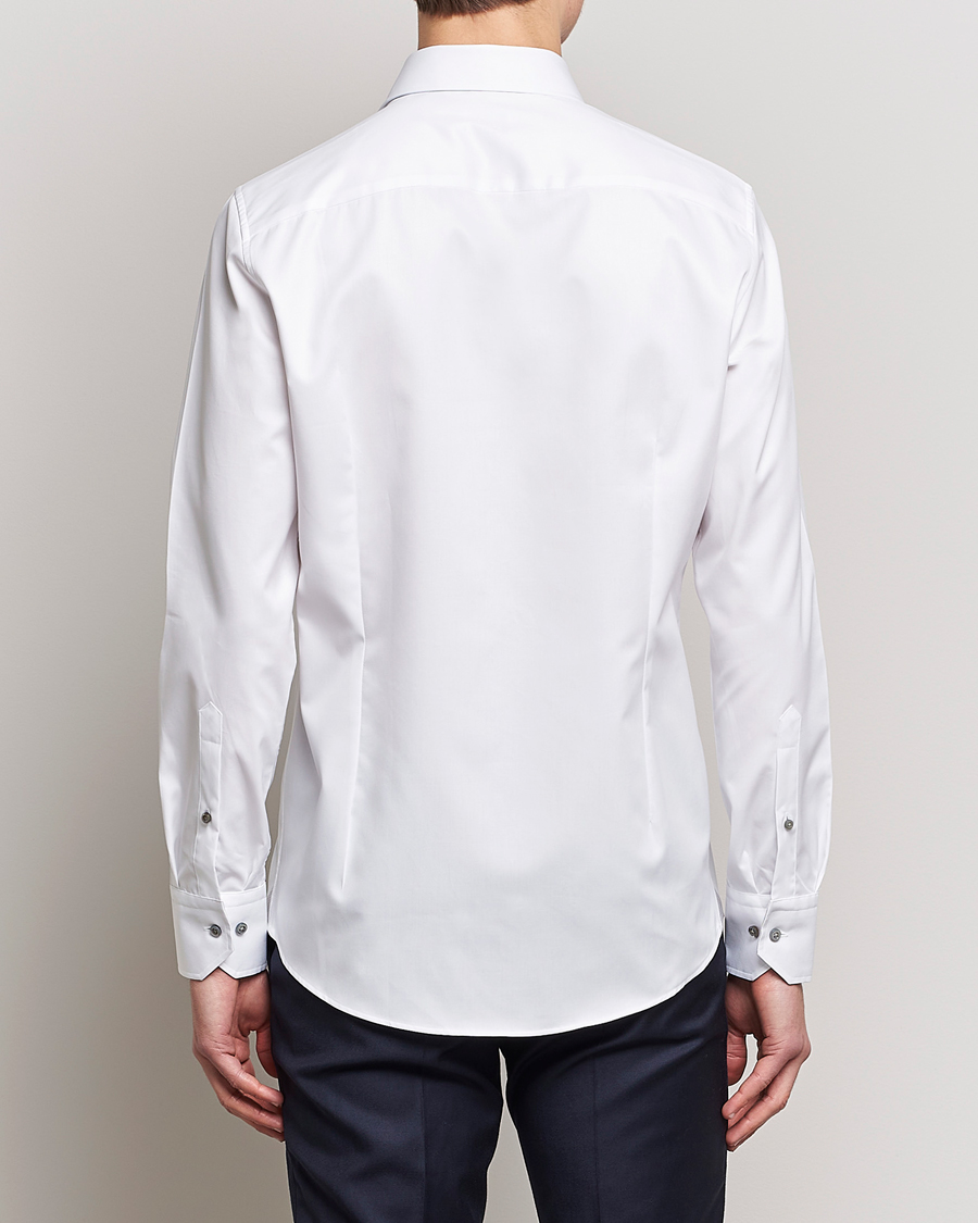 Herren | Hemden | Stenströms | Slimline Cut Away Contrast Shirt White