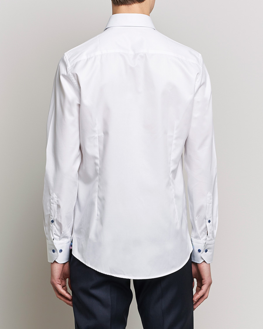 Herren | Hemden | Stenströms | Slimline Cut Away Contrast Shirt White