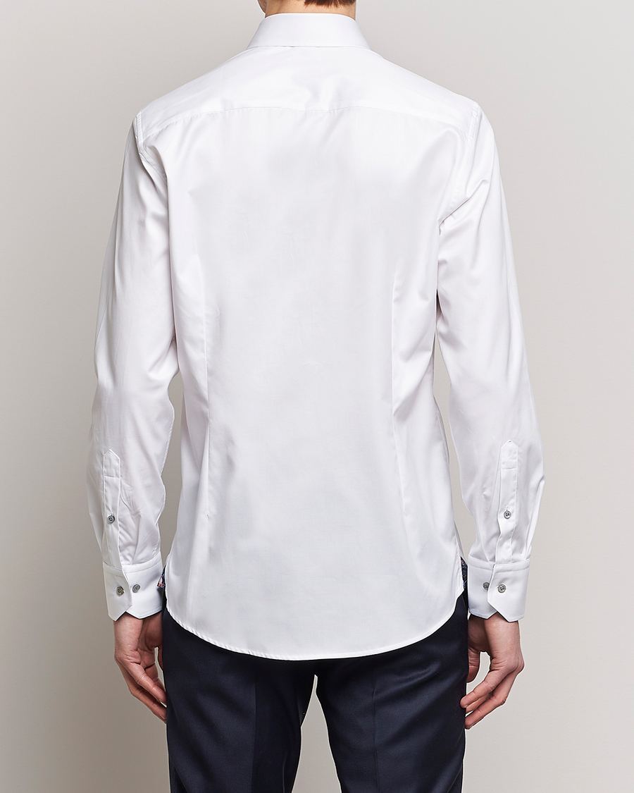 Herren | Hemden | Stenströms | Slimline Cut Away Contrast Shirt White