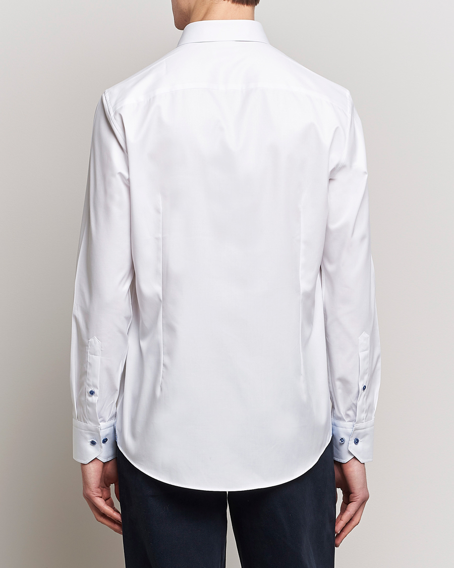 Herren | Hemden | Stenströms | Slimline Cut Away Contrast Shirt White