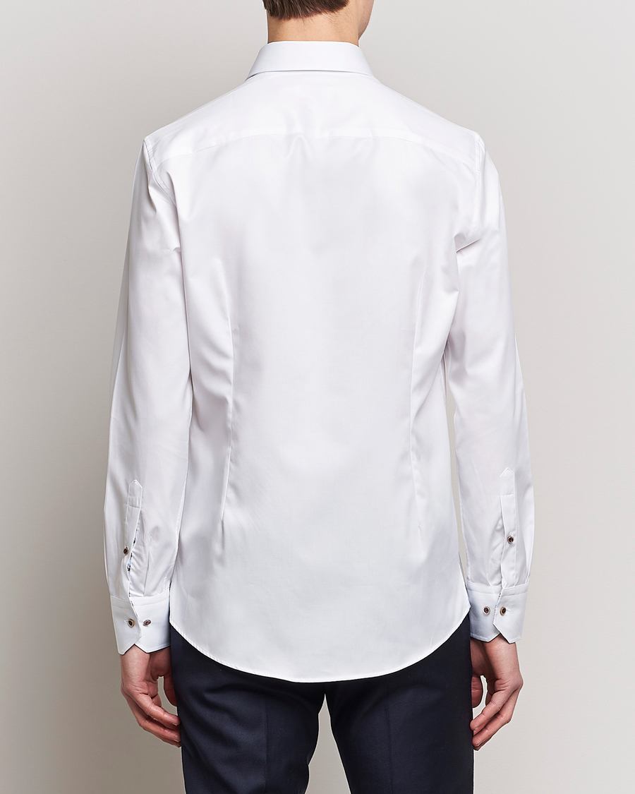 Herren | Hemden | Stenströms | Slimline Cut Away Contrast Shirt White