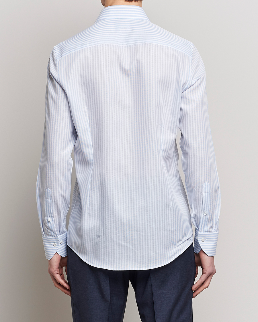 Herren | Hemden | Stenströms | Slimline Cut Away Structure Striped Shirt Blue