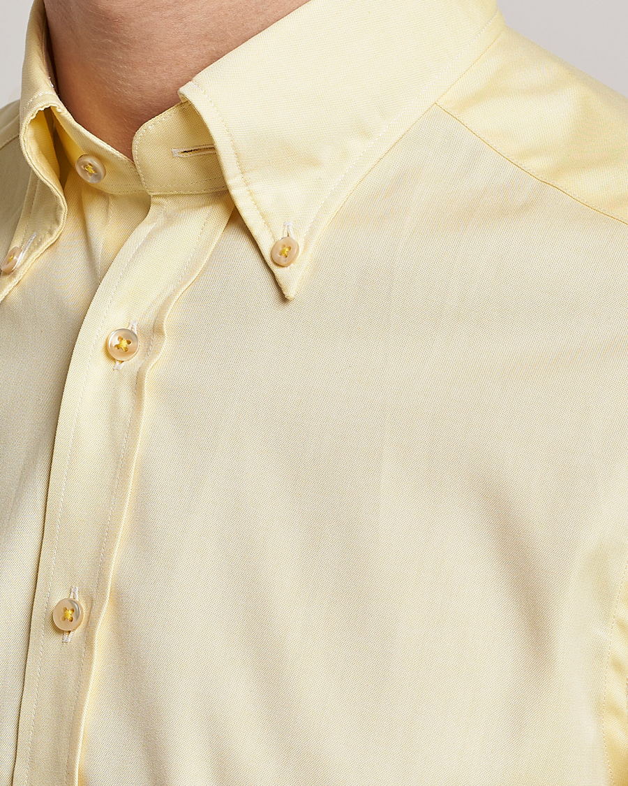 Herren | Hemden | Stenströms | Slimline Button Down Pinpoint Oxford Shirt Yellow