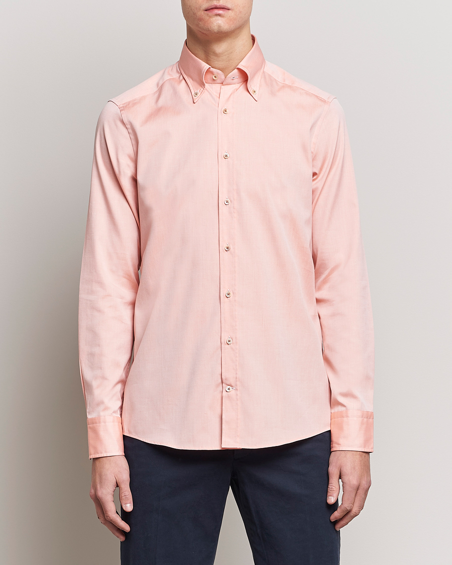 Herren | Hemden | Stenströms | Slimline Button Down Pinpoint Oxford Shirt Orange