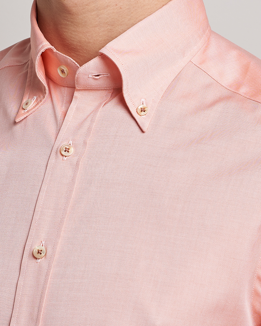 Herren | Hemden | Stenströms | Slimline Button Down Pinpoint Oxford Shirt Orange