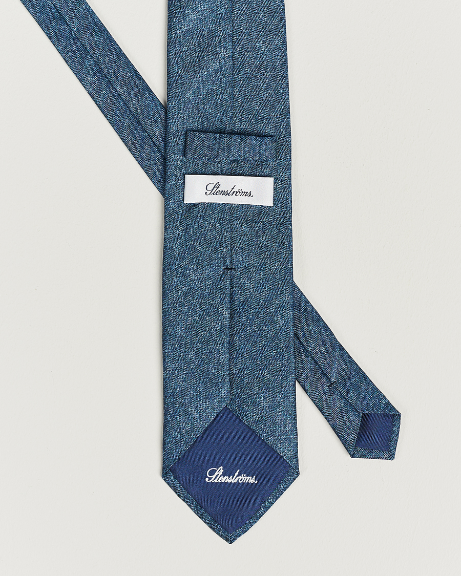 Herren | Stenströms Silk/Linen Tie Navy | Stenströms | Silk/Linen Tie Navy