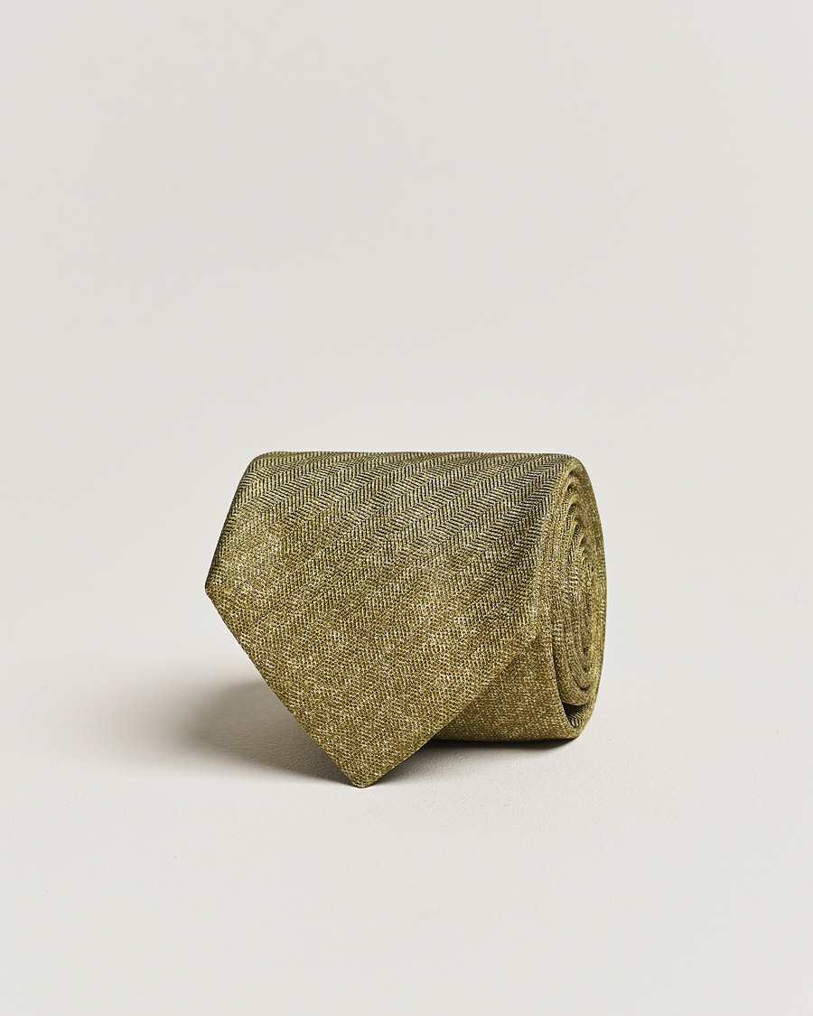 Herren | Stenströms Silk/Linen Tie Green | Stenströms | Silk/Linen Tie Green