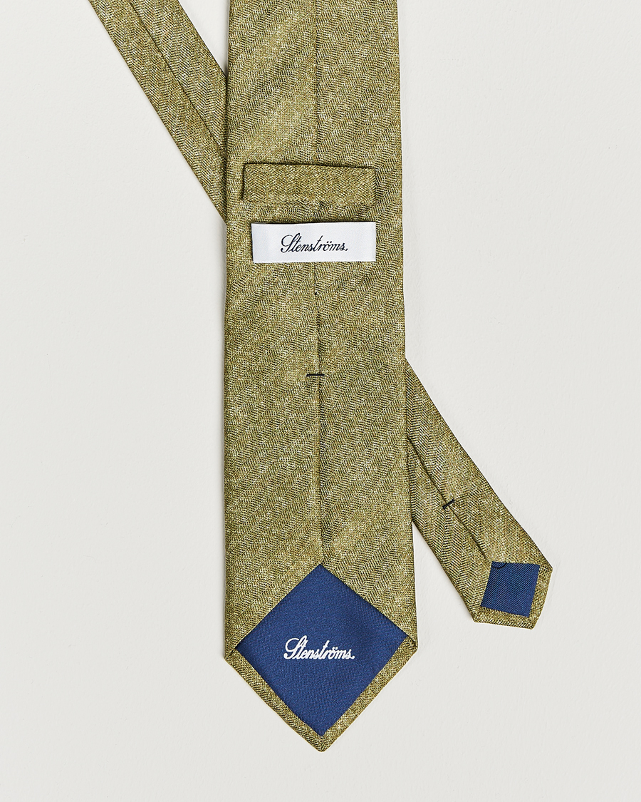 Herren | Stenströms Silk/Linen Tie Green | Stenströms | Silk/Linen Tie Green