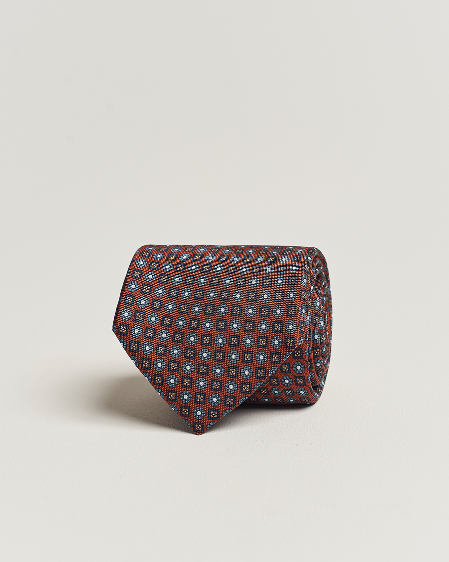 Herren | Stenströms Printed Silk Tie Red | Stenströms | Printed Silk Tie Red