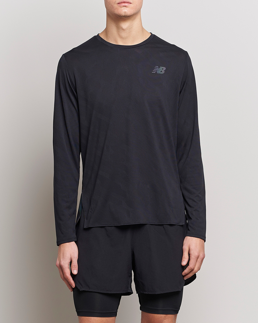 Herren | T-Shirts | New Balance Running | Q Speed Jacquard Long Sleeve T-Shirt Black