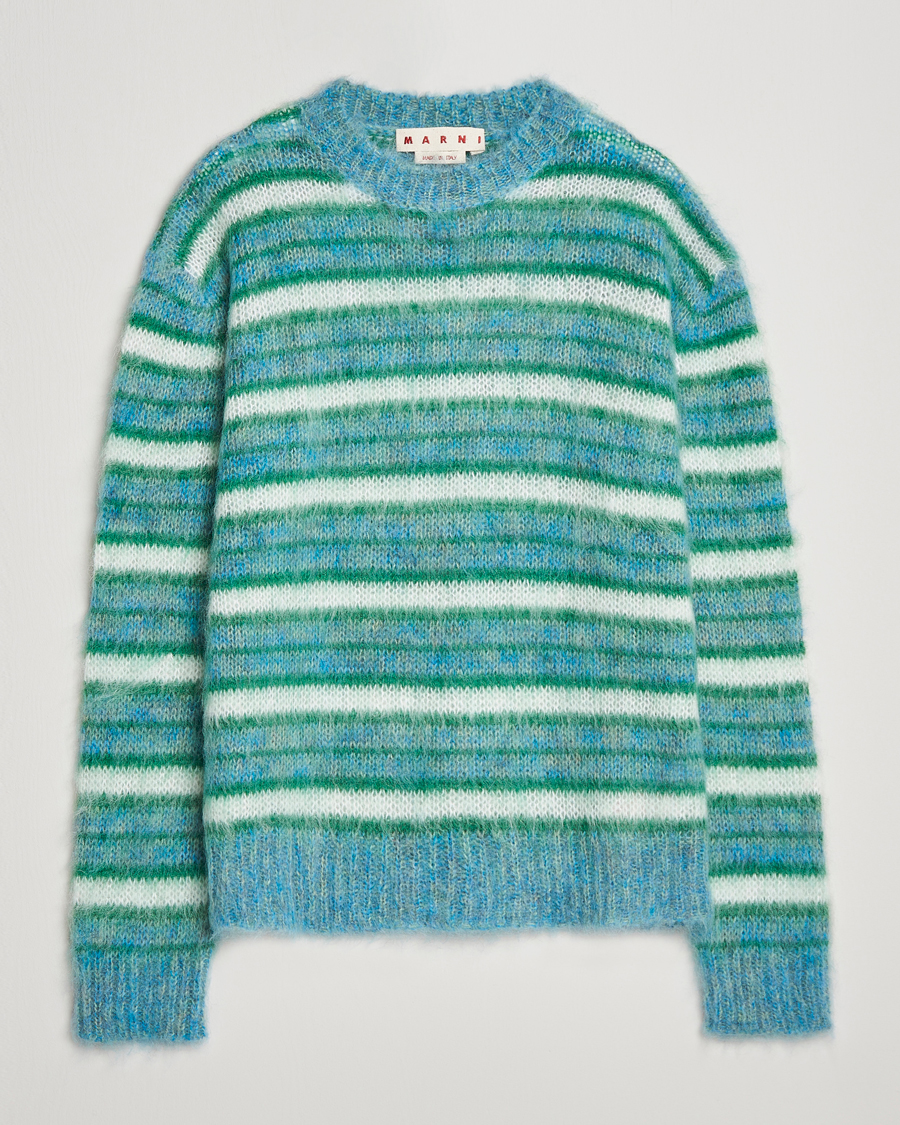 Herren | Pullover | Marni | Striped Mohair Sweater Turquoise