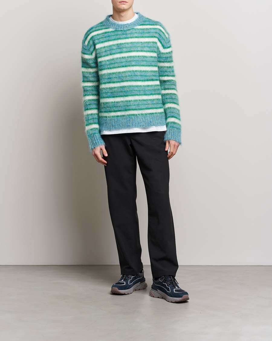 Herren | Pullover | Marni | Striped Mohair Sweater Turquoise