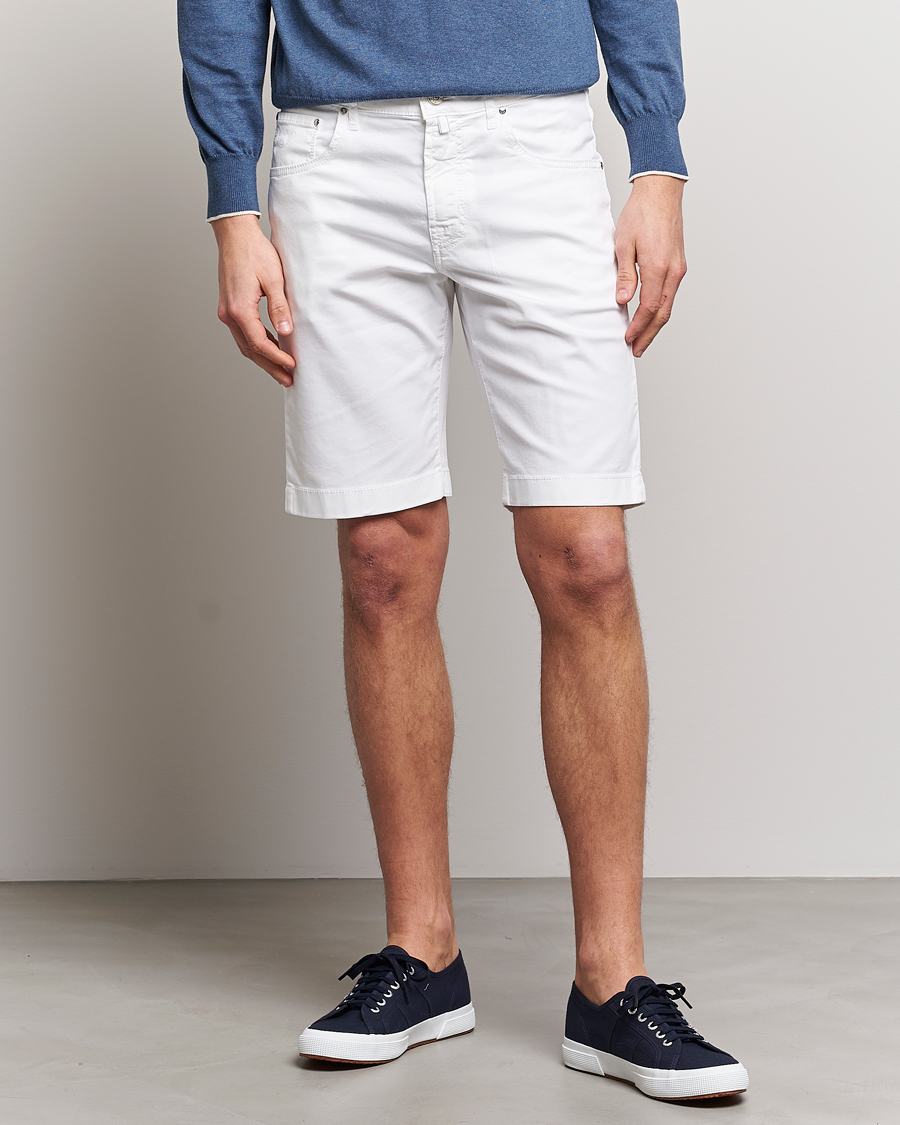 Herren | Shorts | Jacob Cohën | Nicolas Cotton Twill Shorts White