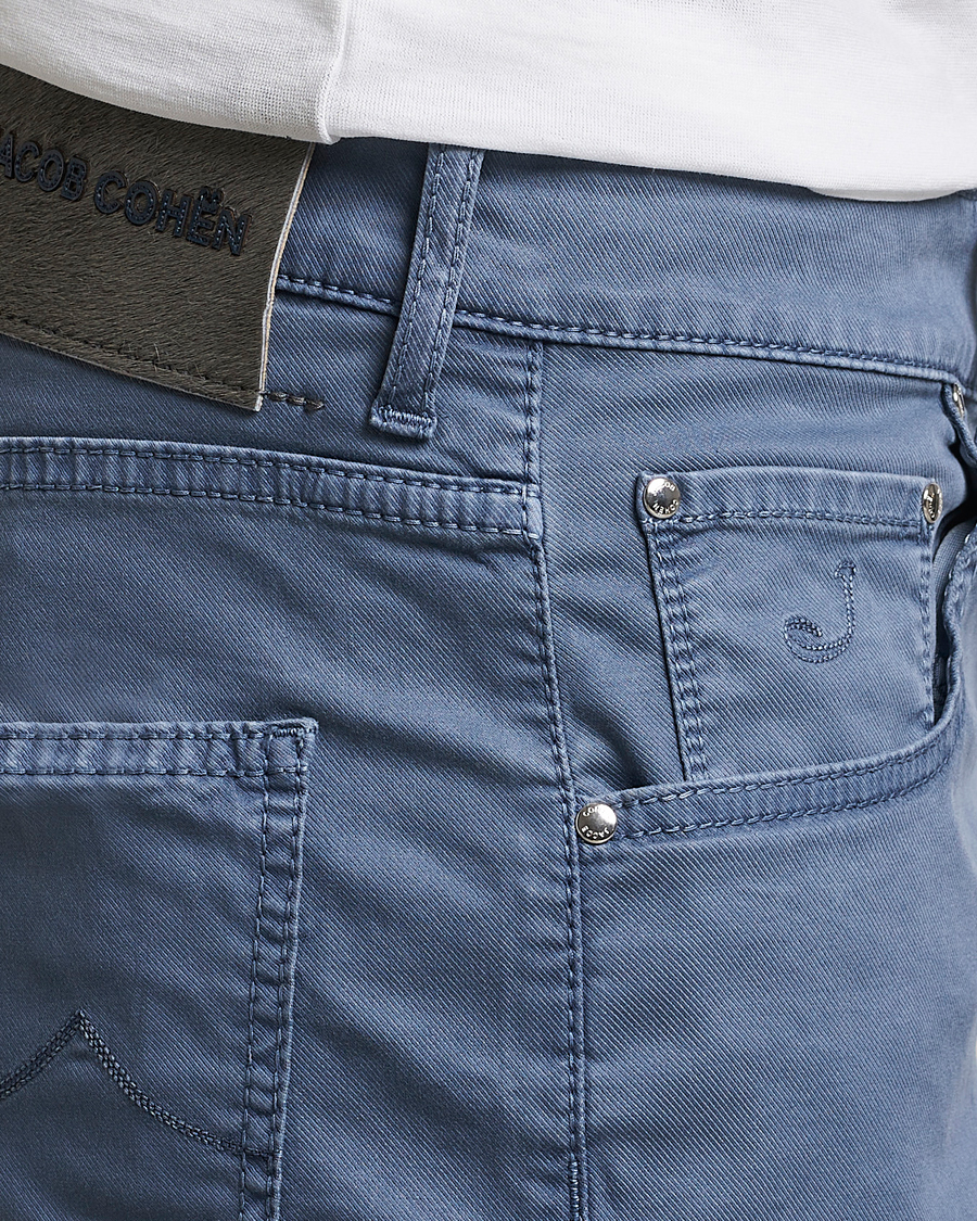 Herren | Shorts | Jacob Cohën | Nicolas Cotton Twill Shorts Blue Grey