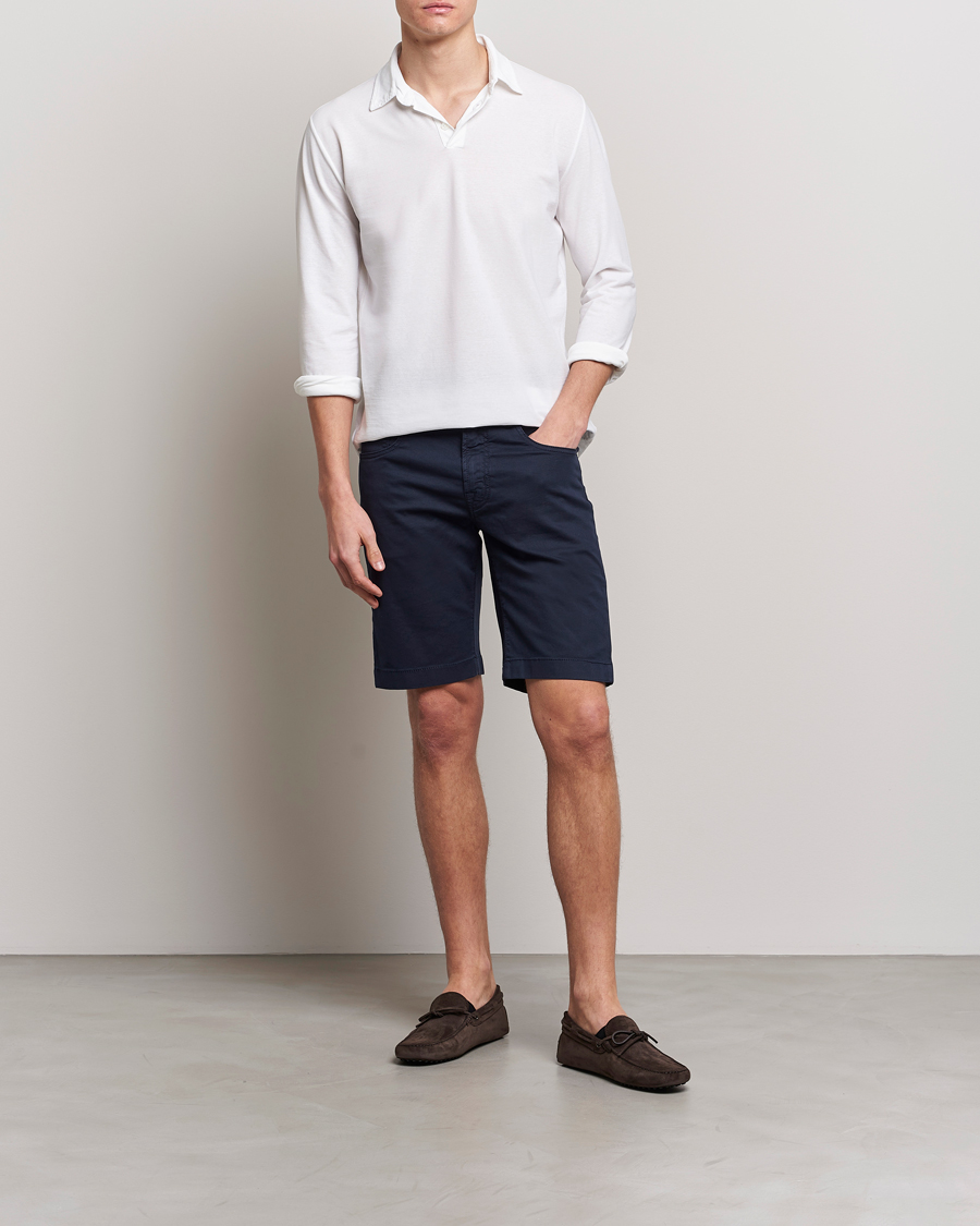 Herren | Shorts | Jacob Cohën | Nicolas Cotton Twill Shorts Navy