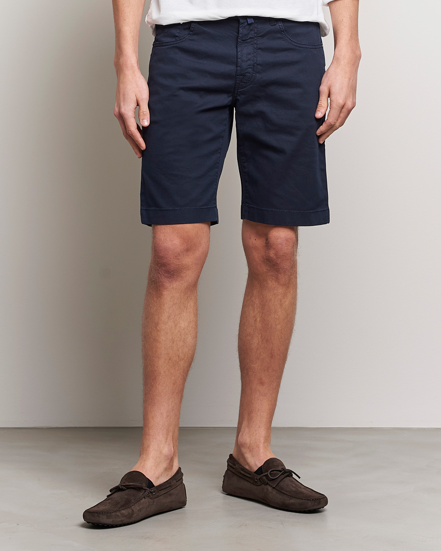 Herren | Shorts | Jacob Cohën | Nicolas Cotton Twill Shorts Navy
